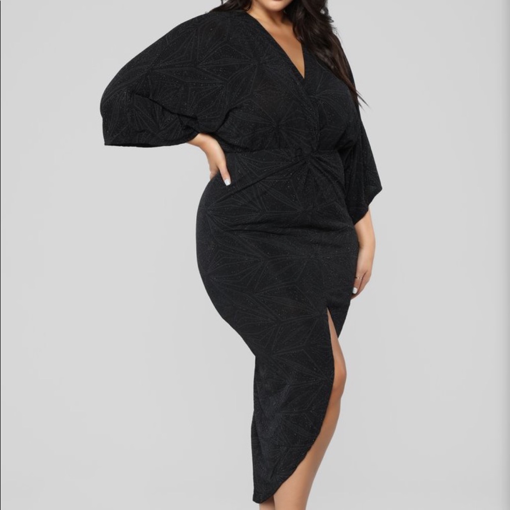Black shine dress